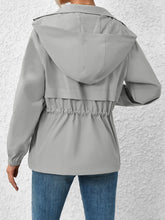 Load image into Gallery viewer, Drawstring Zip Up Hooded Jacket
