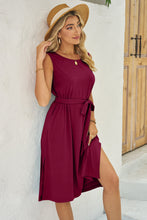 Load image into Gallery viewer, Tied Round Neck Sleeveless Dress
