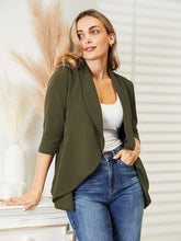 Load image into Gallery viewer, Ninexis Open Front 3/4 Sleeve Full Size Cardigan
