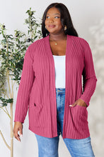 Load image into Gallery viewer, Basic Bae Full Size Ribbed Open Front Cardigan with Pockets
