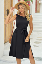 Load image into Gallery viewer, Tied Round Neck Sleeveless Dress
