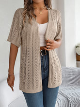 Load image into Gallery viewer, Openwork Open Front Half Sleeve Cardigan
