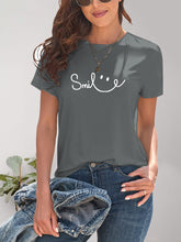 Load image into Gallery viewer, SMILE Round Neck Short Sleeve T-Shirt
