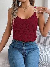 Load image into Gallery viewer, Openwork Scoop Neck Knit Vest
