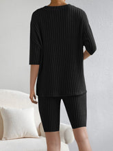 Load image into Gallery viewer, Ribbed V-Neck Top and Shorts Set
