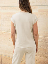 Load image into Gallery viewer, Round Neck Cap Sleeve Top and Pants Knit Set
