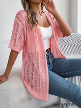 Load image into Gallery viewer, Openwork Open Front Half Sleeve Cardigan
