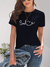 Load image into Gallery viewer, SMILE Round Neck Short Sleeve T-Shirt
