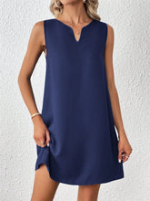 Load image into Gallery viewer, Notched Sleeveless Mini Tank Dress
