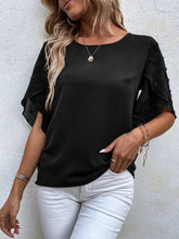 Load image into Gallery viewer, Swiss Dot Round Neck Half Sleeve Blouse
