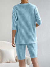 Load image into Gallery viewer, Ribbed V-Neck Top and Shorts Set
