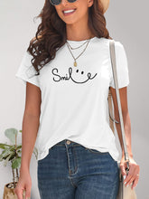 Load image into Gallery viewer, SMILE Round Neck Short Sleeve T-Shirt
