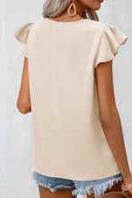 Load image into Gallery viewer, Ruffled V-Neck Cap Sleeve Blouse
