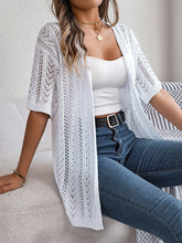 Load image into Gallery viewer, Openwork Open Front Half Sleeve Cardigan
