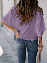 Load image into Gallery viewer, Full Size Cowl Neck Three-Quarter Sleeve Blouse
