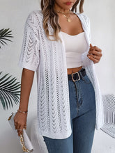 Load image into Gallery viewer, Openwork Open Front Half Sleeve Cardigan
