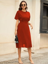 Load image into Gallery viewer, Round Neck Short Sleeve Midi Dress
