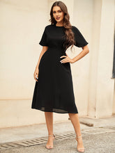 Load image into Gallery viewer, Round Neck Short Sleeve Midi Dress
