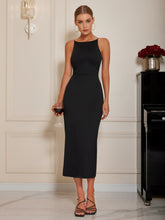 Load image into Gallery viewer, Round Neck Wrap Midi Cami Dress
