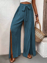 Load image into Gallery viewer, Tied Slit Wide Leg Pants
