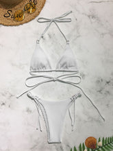 Load image into Gallery viewer, Textured Halter Neck Two-Piece Bikini Set
