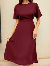 Load image into Gallery viewer, Round Neck Short Sleeve Midi Dress
