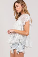 Load image into Gallery viewer, SAGE + FIG Round Neck Short Sleeve Lace Blouse
