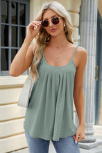 Load image into Gallery viewer, Eyelet Scoop Neck Ruched Cami
