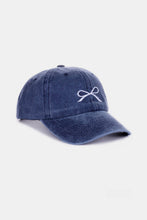 Load image into Gallery viewer, Zenana Bow Embroidered Washed Cotton Caps
