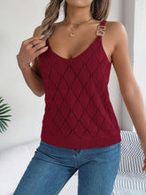 Load image into Gallery viewer, Openwork Scoop Neck Knit Vest
