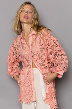 Load image into Gallery viewer, POL Collared Neck Button Up Lace Shirt
