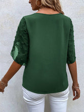 Load image into Gallery viewer, Swiss Dot Round Neck Half Sleeve Blouse
