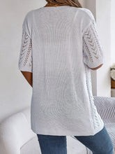 Load image into Gallery viewer, Openwork Open Front Half Sleeve Cardigan
