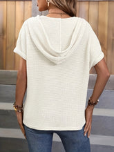 Load image into Gallery viewer, Waffle-Knit Hooded Short Sleeve Top
