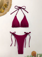 Load image into Gallery viewer, Textured Halter Neck Two-Piece Bikini Set
