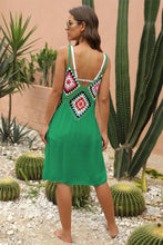 Load image into Gallery viewer, Geometric V-Neck Spaghetti Strap Cover Up Dress
