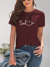 Load image into Gallery viewer, SMILE Round Neck Short Sleeve T-Shirt
