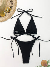 Load image into Gallery viewer, Textured Halter Neck Two-Piece Bikini Set
