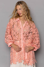 Load image into Gallery viewer, POL Collared Neck Button Up Lace Shirt
