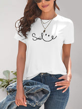 Load image into Gallery viewer, SMILE Round Neck Short Sleeve T-Shirt
