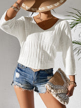 Load image into Gallery viewer, V-Neck Three-Quarter Sleeve Knit Top
