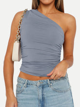 Load image into Gallery viewer, Ruched One Shoulder Tank
