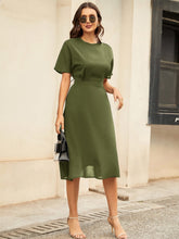 Load image into Gallery viewer, Round Neck Short Sleeve Midi Dress
