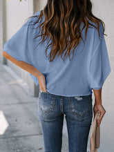 Load image into Gallery viewer, Full Size Cowl Neck Three-Quarter Sleeve Blouse
