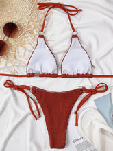 Load image into Gallery viewer, Textured Halter Neck Two-Piece Bikini Set
