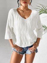 Load image into Gallery viewer, V-Neck Three-Quarter Sleeve Knit Top
