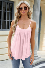 Load image into Gallery viewer, Eyelet Scoop Neck Ruched Cami
