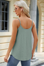 Load image into Gallery viewer, Eyelet Scoop Neck Ruched Cami
