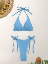 Load image into Gallery viewer, Textured Halter Neck Two-Piece Bikini Set
