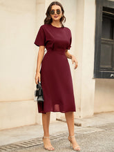 Load image into Gallery viewer, Round Neck Short Sleeve Midi Dress
